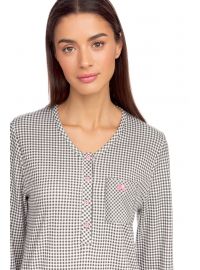 Γυναικεία Πυτζάμα Vamp - Γκρι - Καρό - Cotton