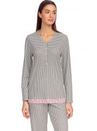 Γυναικεία Πυτζάμα Vamp - Γκρι - Καρό - Cotton
