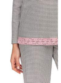 Γυναικεία Πυτζάμα Vamp - Γκρι - Καρό - Cotton