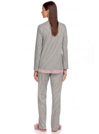 Γυναικεία Πυτζάμα Vamp - Γκρι - Καρό - Cotton