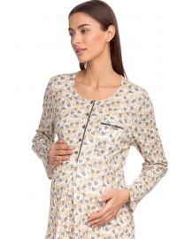 Γυναικείο νυχτικό Vamp - Γκρι - Σχέδιο - Cotton