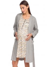 Γυναικείο νυχτικό Vamp - Γκρι - Σχέδιο - Cotton