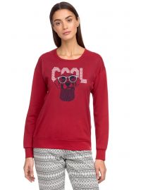 Γυναικεία Πυτζάμα Vamp - Κόκκινη - Παντελόνι με σχέδιο - Cotton