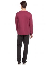 Ανδρική φόρμα σπιτιού Vamp - Κόκκινη -  Homewear Set - Cotton