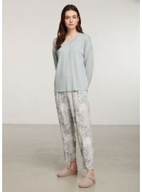 Γυναικεία πυτζάμα Catherine's - Εμπριμέ - Γαλάζια