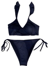 Lida Μαγιό τρίγωνο με Βολάν - Σετ μπικίνι - Μαύρο - Κανονικό