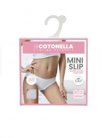 Γυναικείο mini slip Cotonella - Κανονικό - Οικολογικό βαμβάκι - ¨Ασπρο