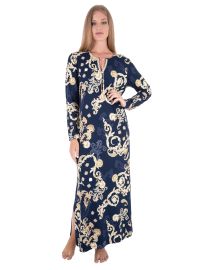 Γυναικείο φόρεμα maxi Claire Katrania - Homewear Λαχούρι - Μπλε Viscose