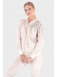 Γυναικεία φόρμα Set Claire Katrania - Ζακέτα με κουκούλα - Μακρύ Παντελόνι