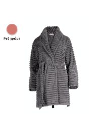 Γυναικεία Ρόμπα Pink Label - Fleece - Σάπιο Μήλο - Μακρύ Μανίκι
