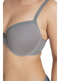 Σουτιέν Dorina Lila - 1+1 ΔΩΡΟ - Γκρι & Ιβουάρ - Cotton -  Μεγάλα μεγέθη - Cup D E