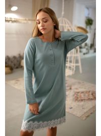 Γυναικείο νυχτικό Happy Family - Σάπιο Μήλο - Μακρύ  Μανίκι