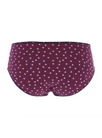 Γυναικείο Slip Midi Κανονικό Cotonella - Λευκό/Σιέλ/Μπορντώ - Πουά - Οικολογικό βαμβάκι - 3 Τεμάχια