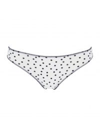 Γυναικείο Slip Brazil Cotonella - Λευκό/Σιέλ/Μπορντώ Πουά - Οικολογικό βαμβάκι - 3 Τεμάχια