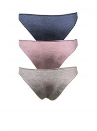 Γυναικείο Slip Mini Κανονικό Cotonella - Σιέλ/Μπλε/Σάπιο Μήλο - Οικολογικό βαμβάκι - 3 Τεμάχια