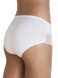 Γυναικείο midi slip Cotonella - Ψηλόμεσο - Οικολογικό βαμβάκι - 2 pack - Λευκό