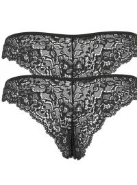 Γυναικείο Brazil Cotonella - Cotton Δαντέλα  - Μαύρα - 2 pack