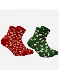 Walk Γυναικεία κάλτσα - Bamboo - Christmas Gift Box 2 Ζεύγη - Πράσινο/Κόκκινο - One Size - 36/40