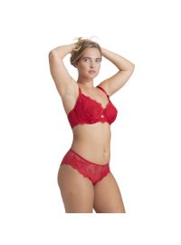 Γυναικείο Hipster Slip Dorina Ward - Κόκκινο - Δαντέλα