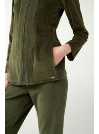 Γυναικεία φόρμα Vamp - Homewear Set - Λαδί Βελούδο - Regular Fit - Cotton