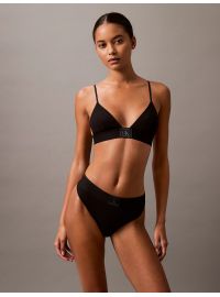 Γυναικείο string Calvin Klein - Μαύρο - Logo μπροστά Cotton - Regular Fit