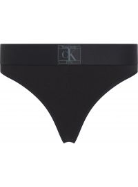 Γυναικείο string Calvin Klein - Μαύρο - Logo μπροστά Cotton - Regular Fit