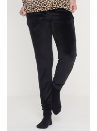 Γυναικεία πυτζάμα Noidinotte - Βελουτέ - Μαύρο παντελόνι - Animal Print - Regular Fit - Polyester