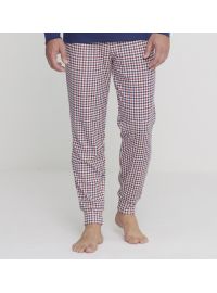 Ανδρική πυτζάμα Noidinotte - Μπλε print - Καρό παντελόνι - Regular Fit - Cotton