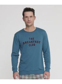 Ανδρική πυτζάμα Noidinotte - Πετρόλ - Καρό παντελόνι - Regular Fit - Cotton