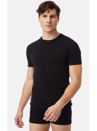 Ανδρικό φανελάκι Minerva Sporties - Μαύρο - Γκρι - Κοντομάνικο - 2 Pack - Regular Fit - Cotton