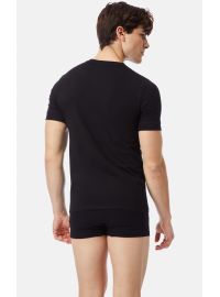 Ανδρικό φανελάκι Minerva Sporties - Μαύρο - Γκρι - Κοντομάνικο - 2 Pack - Regular Fit - Cotton