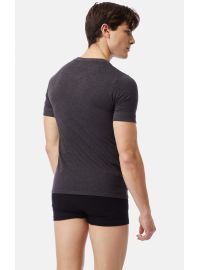 Ανδρικό φανελάκι Minerva Sporties - Μαύρο - Γκρι - Κοντομάνικο - 2 Pack - Regular Fit - Cotton