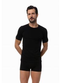 Ανδρικό φανελάκι Minerva Sporties - Μαύρο - Κοντομάνικο - 2 Pack - Regular Fit - Cotton