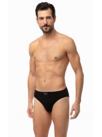 Ανδρικό slip Minerva - Sporties - Μαύρο Εσωτερικό Λάστιχο - 3 pack - Regular Fit - Cotton