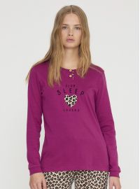 Γυναικεία πυτζάμα Noidinotte - Φούξια - Animal Print παντελόνι - Regular Fit - Cotton