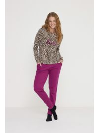 Γυναικεία πυτζάμα Noidinotte - Φούξια παντελόνι - Animal Print - Regular Fit - Cotton