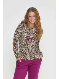 Γυναικεία πυτζάμα Noidinotte - Φούξια παντελόνι - Animal Print - Regular Fit - Cotton