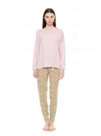 Γυναικεία Πυτζάμα Pink Label - Print - Ροζ - Cotton - Regular Fit