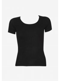 Γυναικείο φανελάκι Minerva - Μαύρο Rib - Κοντομάνικο - Σατέν ρέλι - 2 Pack - Regular Fit - Cotton