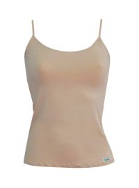 Γυναικείο φανελάκι Minerva - Μπεζ Rib - Λεπτή Τιράντα - Regular Fit - Modal