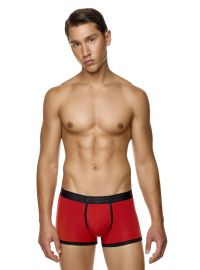 MED Ανδρικό boxer TRAVIS - Κόκκινο - Μαύρο - Fashion λάστιχο - Regular Fit - Modal