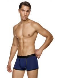 MED Ανδρικό boxer TRAVIS - Μπλε - Μαύρο - Fashion λάστιχο - Regular Fit - Modal