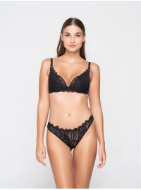 Σουτιέν  Push-Up Luna Sylvie - Μαύρο - Ζακάρ δαντέλα - Cup B - Polyamide - Regular Fit