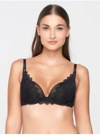 Σουτιέν  Push-Up Luna Sylvie - Μαύρο - Ζακάρ δαντέλα - Cup B - Polyamide - Regular Fit