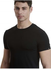 Walk Ανδρικό φανελάκι - Μαύρο - Κοντό μανίκι - bamboo - Regular Fit