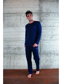 Ανδρική Πυτζάμα FILA - Χειμερινή - Navy - Cotton - Regular Fit