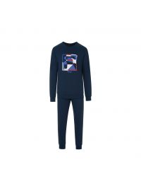 Ανδρική Πυτζάμα FILA - Χειμερινή - Navy με print - Cotton - Regular Fit