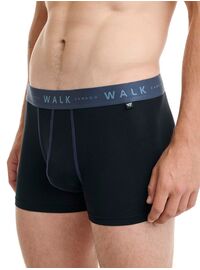Ανδρικό boxer Walk - Μαύρο - Fashion λάστιχο με logo - 2 pack - Bamboo - Regular Fit