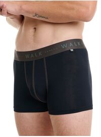 Ανδρικό boxer Walk - Μαύρο - Fashion λάστιχο με logo - 2 pack - Bamboo - Regular Fit
