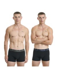 Ανδρικό boxer Walk - Μαύρο - Fashion λάστιχο με logo - 2 pack - Cotton - Regular Fit